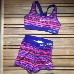 Girls Nike spandex shorts and bra